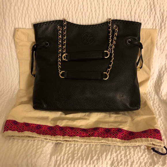 Tory Burch Marion Tote in Pebbled Leather - Picture 1 of 8